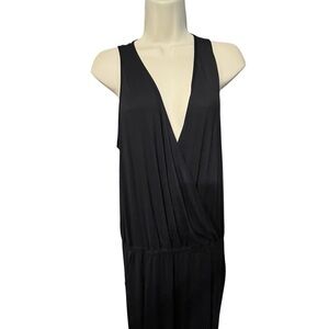 Carmen Marc Volvo Swim size XL black Jumpsuit optional button at hem NWT